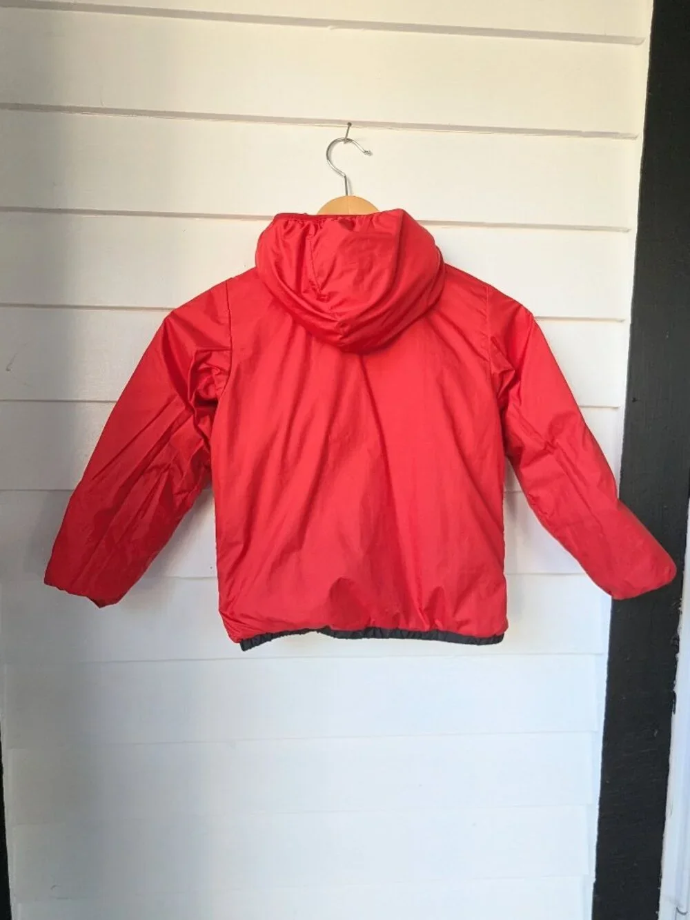 THE NORTH FACE 550 DOWN REVERSIBLE HOODED PUFFER JACKET TODDLER BOY 5T RED BLACK